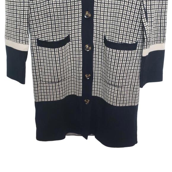 Ann Taylor Women's Sz 2XS Plaid Color Block Knit Buttoned Cardigan(1800) - Picture 4 of 8